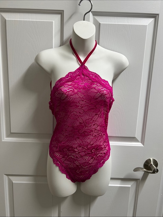 Dreamgirl Other - Dreamgirl Hot Pink Lace Halter Teddy see through small S 5126